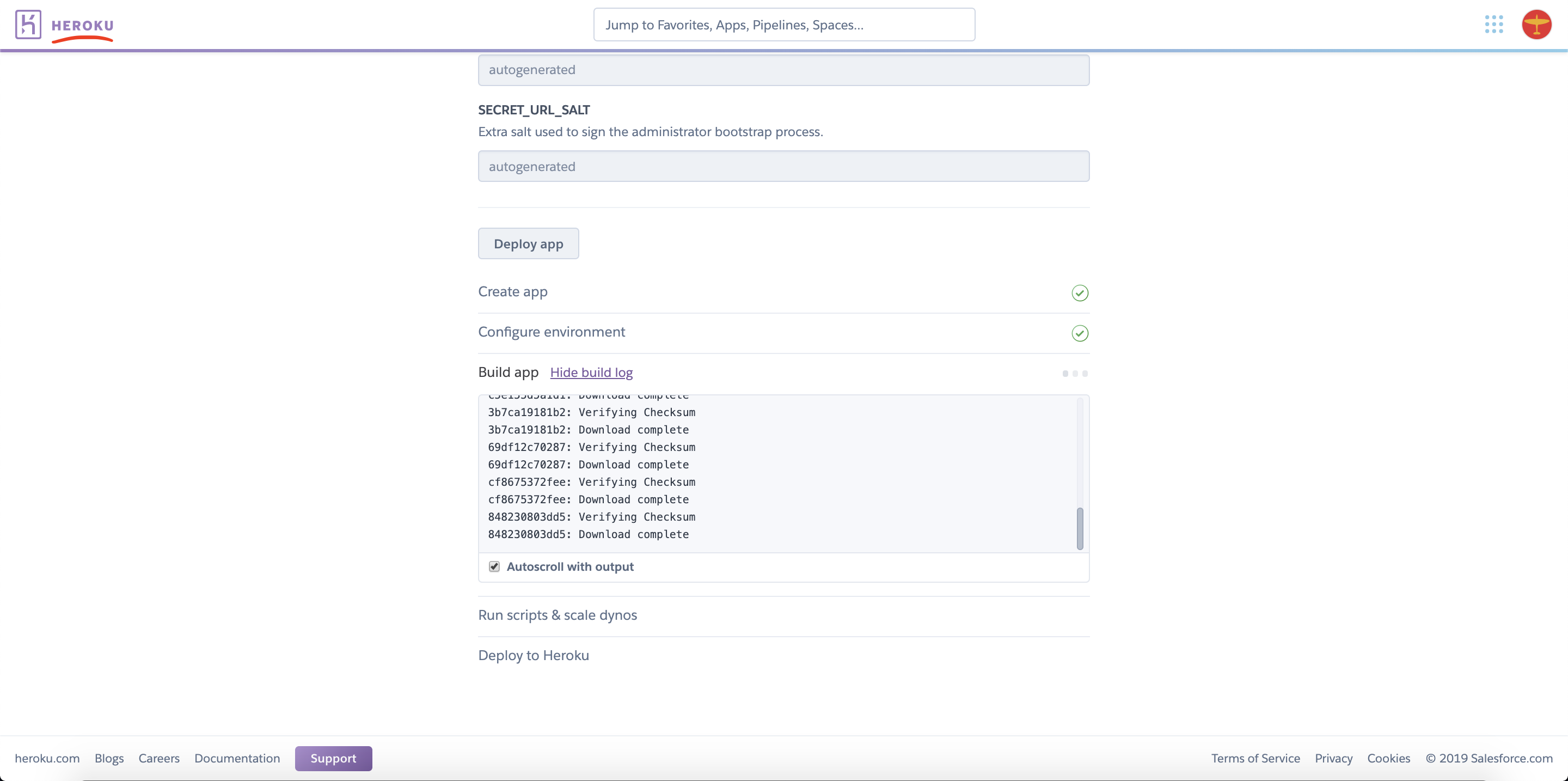 Figure 0-2: Underline indicating that user should select "Heroku" logo